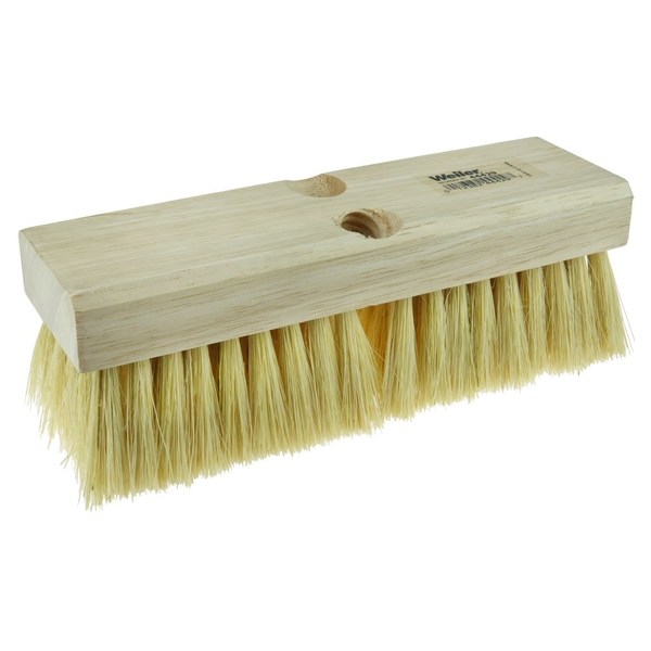 Weiler 9" Deck Scrub Brush, White Tampico Fill 44429